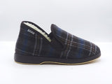1702 Bota con elásticos cuadros forro borrego marrón