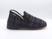 1702 Bota con elásticos cuadros forro borrego marrón