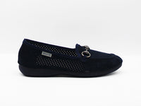 Mocasín suede picado marino