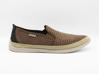 Slip-on suede picado tabaco