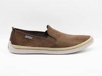 Slip-on suede picado fino taupe