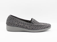 Mocasín elásticos suede antracita