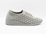 Deportivo cordones elásticos suede gris