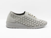 Deportivo cordones elásticos suede gris