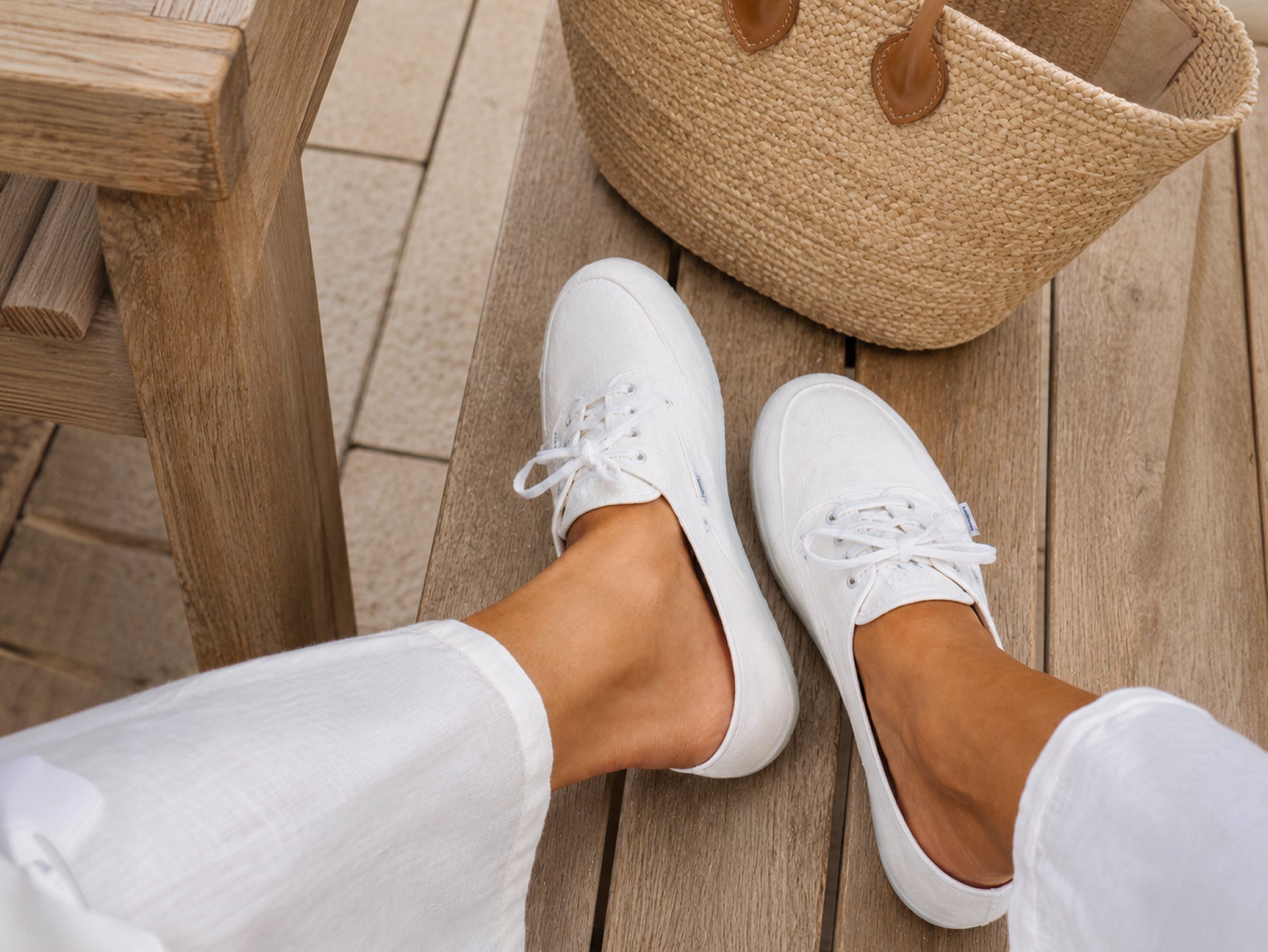 Zapatilla cordones eterno blanco