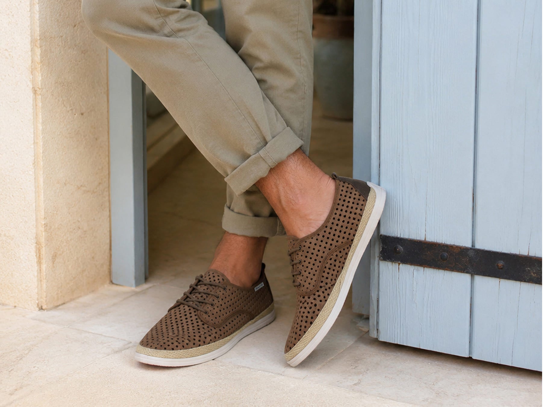 Blucher de suede picado tabaco - Garrido Muro