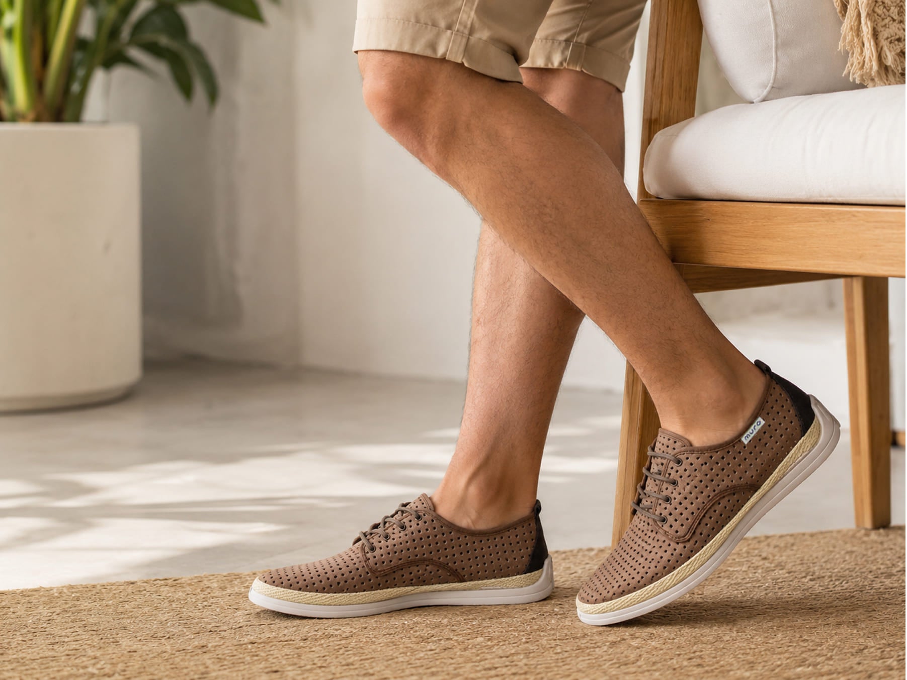 Blucher de suede picado tabaco - Garrido Muro